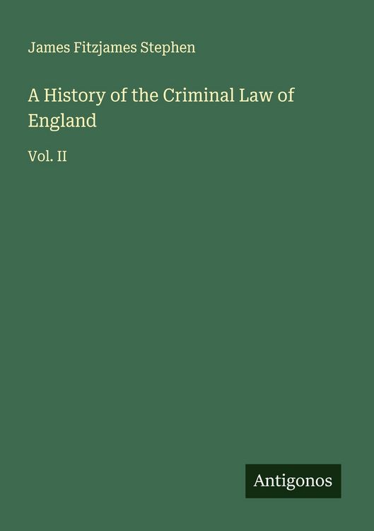 Produktbild: A History of the Criminal Law of England