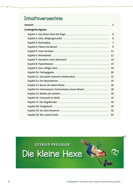 Produktbild: Die kleine Hexe &ndash; Otfried Preu&szlig;ler &ndash; Lesebegleiter