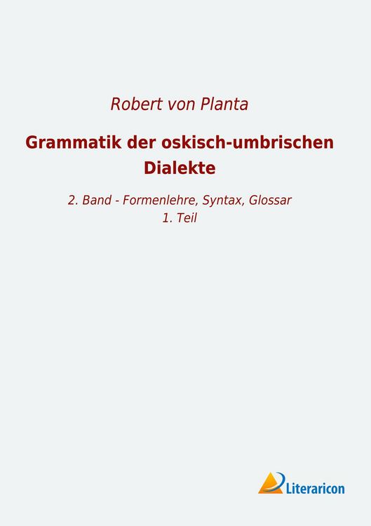 Produktbild: Grammatik der oskisch-umbrischen Dialekte
