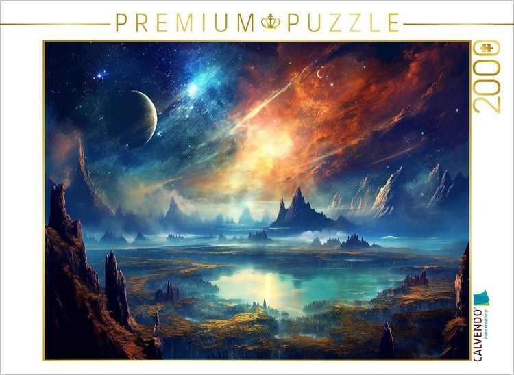 Produktbild: CALVENDO Puzzle Science Fiction - Reise zu fremden Planeten - Wilde Oberfl&auml;che | 2000 Teile Lege-Gr&ouml;&szlig;e 90x67cm Foto-Puzzle f&uuml;r gl&uuml;ckliche Stunden