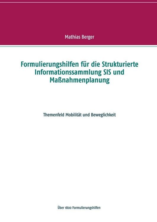 Produktbild: Formulierungshilfen f&uuml;r die Strukturierte Informationssammlung SIS und Ma&szlig;nahmenplanung