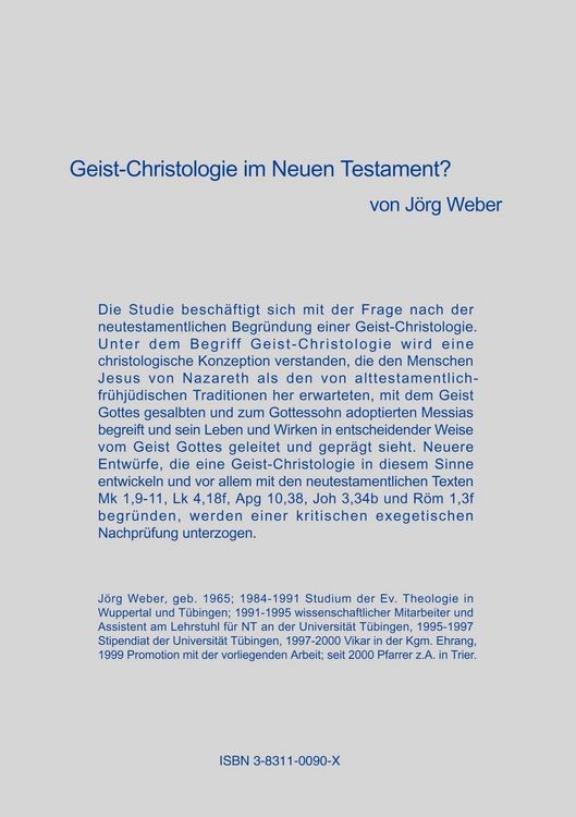Produktbild: Geist - Christologie im neuen Testament?