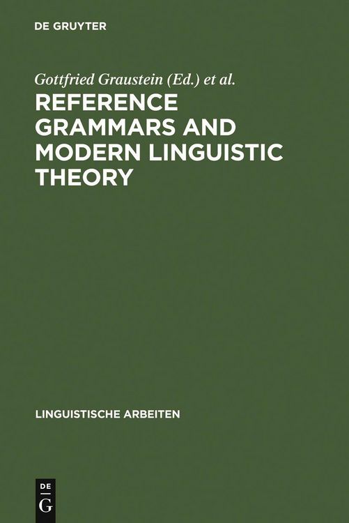 Produktbild: Reference Grammars and Modern Linguistic Theory