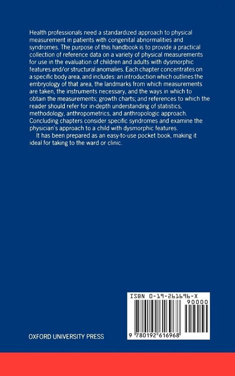 Produktbild: Handbook of Normal Physical Measurements
