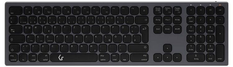 Produktbild: RAIDSONIC Full-Size Aluminium Tastatur, Bluetooth & RF, f&uuml;r Win & macOS