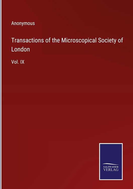 Produktbild: Transactions of the Microscopical Society of London
