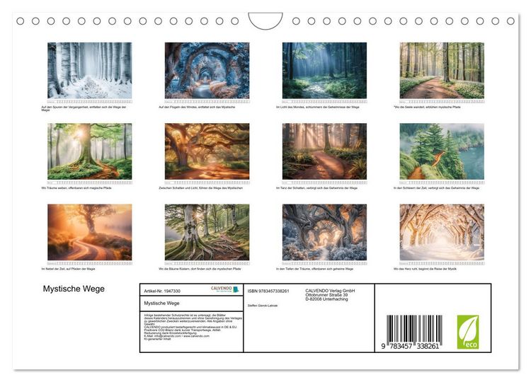 Produktbild: Mystische Wege (Wandkalender 2026 DIN A4 quer), CALVENDO Monatskalender
