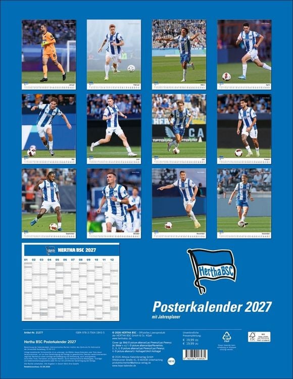 Produktbild: Hertha BSC Posterkalender 2027