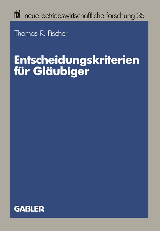 Produktbild: Entscheidungskriterien f&uuml;r Gl&auml;ubiger