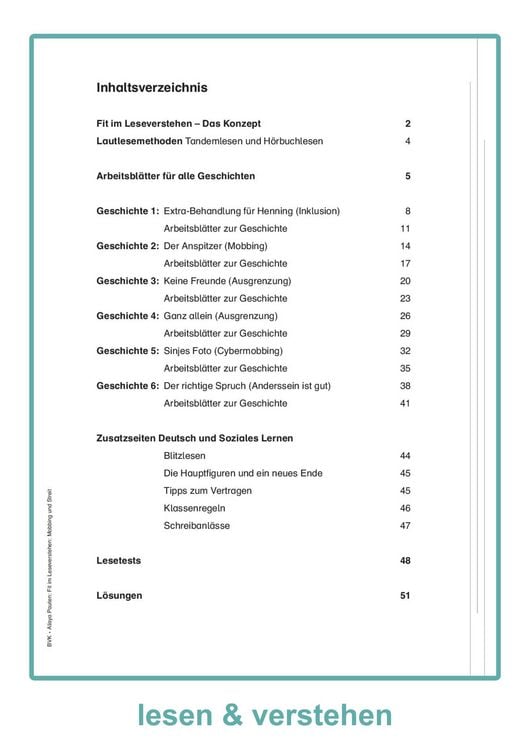 Produktbild: Fit im Leseverstehen &ndash; Mobbing und Streit