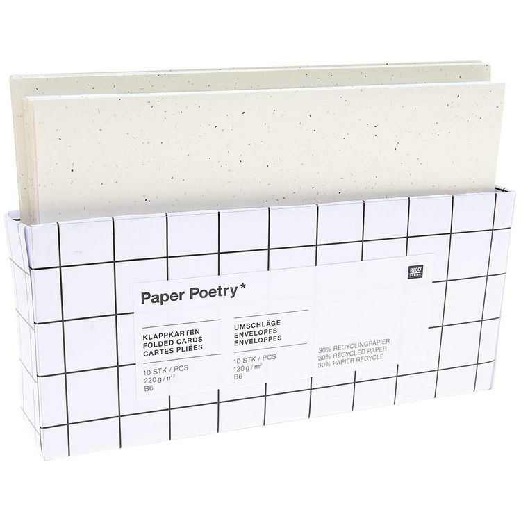 Produktbild: Kartenset B6, Recyclingpapier elfenbein, MIX
