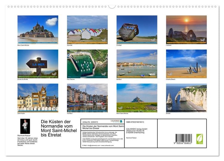 Produktbild: Die K&uuml;sten der Normandie vom Mont Saint-Michel bis &Eacute;tretat (hochwertiger Premium Wandkalender 2027 DIN A2 quer), Kunstdruck in Hochglanz