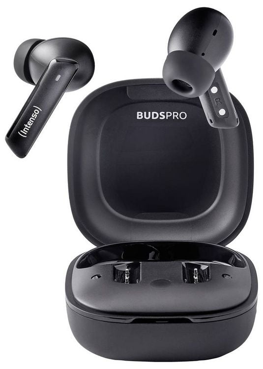 Produktbild: Intenso Buds Pro T500HAE schwarz In Ear Kopfh&ouml;rer Bluetooth&reg; Schwarz Noise Cancelling Wasserabweisend Handy