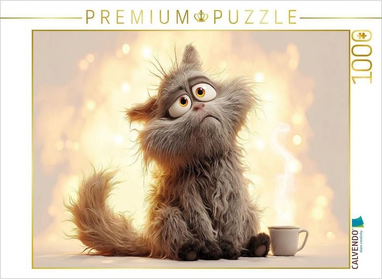 Produktbild: CALVENDO Puzzle Ein Motiv aus dem Kalender Katzenhumor im Blick | 1000 Teile Lege-Gr&ouml;&szlig;e 64x48cm Foto-Puzzle f&uuml;r gl&uuml;ckliche Stunden