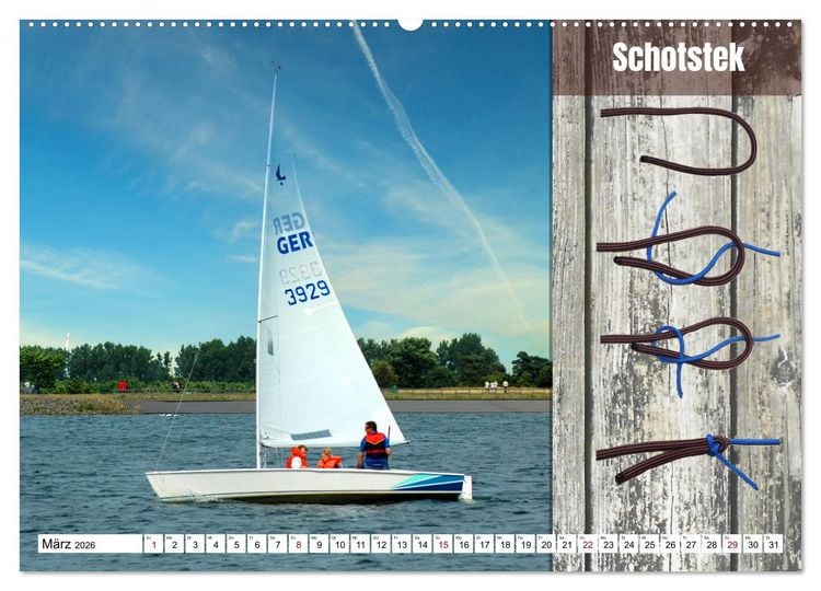 Produktbild: Schnittige Jollen - wichtige Knoten (Wandkalender 2026 DIN A2 quer), CALVENDO Monatskalender