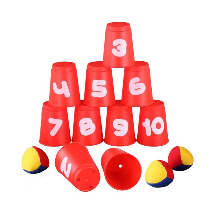 Produktbild: Idena Ballwurfspiel 10 Becher und 3 B&auml;llen
