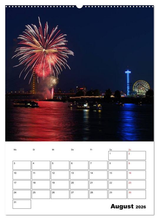 Produktbild: Feuerwerke Terminplaner (Wandkalender 2026 DIN A2 hoch), CALVENDO Monatskalender