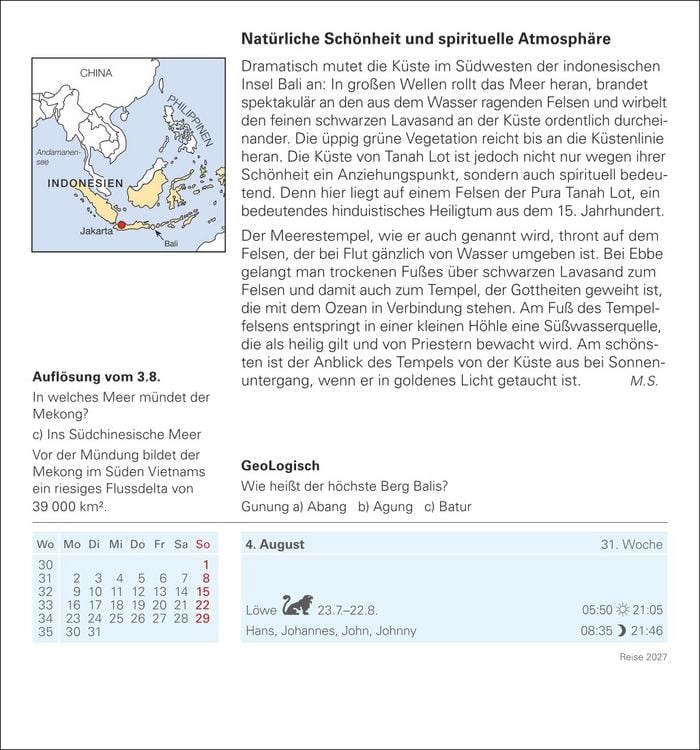 Produktbild: Reise Tagesabrei&szlig;kalender 2027 - Kulturkalender - St&auml;dte, Menschen, Landschaften