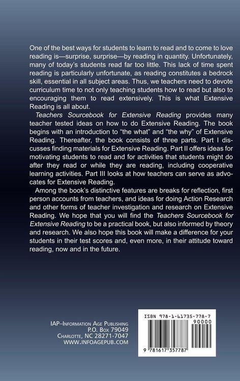 Produktbild: Teacher's Sourcebook for Extensive Reading (Hc)