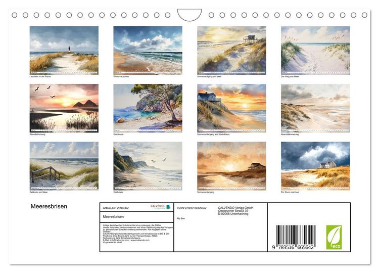 Produktbild: Meeresbrisen (Wandkalender 2026 DIN A4 quer), CALVENDO Monatskalender