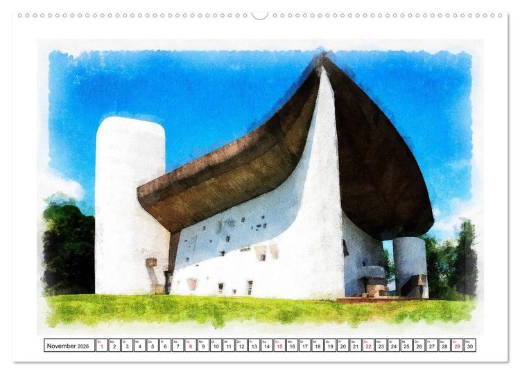 Produktbild: F&uuml;nfzehn Jahrhunderte Kirchenbau (hochwertiger Premium Wandkalender 2026 DIN A2 quer), Kunstdruck in Hochglanz