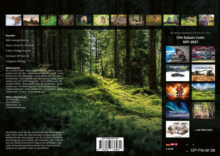 Produktbild: Waldtiere - Heimische Waldbewohner - Der Tierkalender - 2027 - Kalender DIN A3