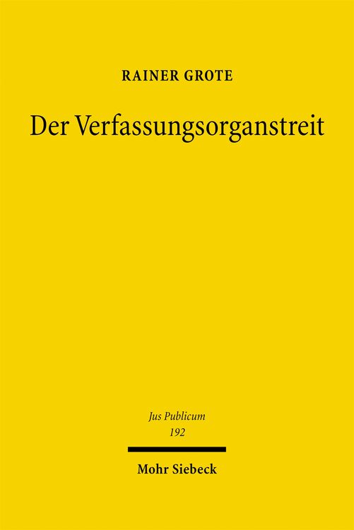 Produktbild: Der Verfassungsorganstreit