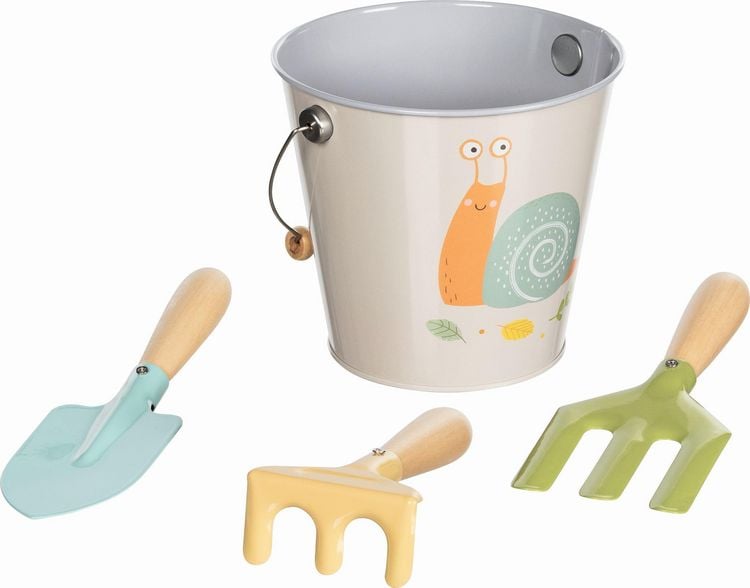 Produktbild: Eimer mit Gartenwerkzeug, Motiv Schnecke