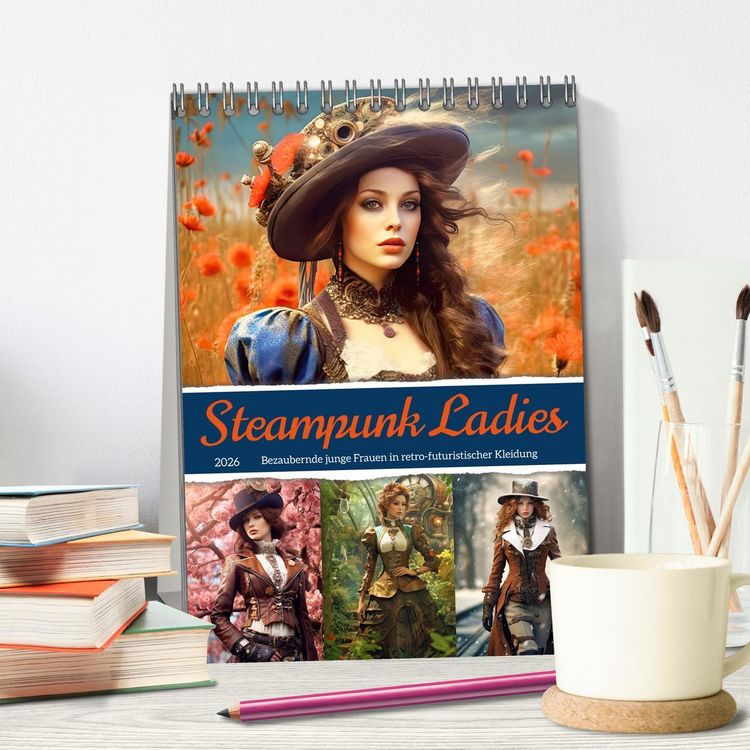 Produktbild: Steampunk Ladies (Tischkalender 2026 DIN A5 hoch), CALVENDO Monatskalender