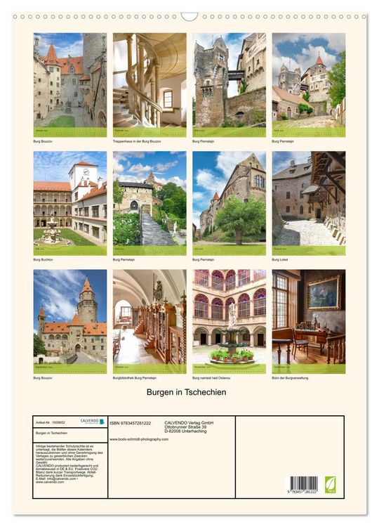 Produktbild: Burgen in Tschechien (Wandkalender 2026 DIN A2 hoch), CALVENDO Monatskalender