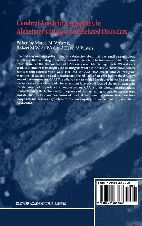 Produktbild: Cerebral Amyloid Angiopathy in Alzheimer&rsquo;s Disease and Related Disorders