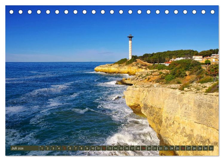 Produktbild: Costa de Ponent - Unterwegs zwischen Barcelona und Tarragona (Tischkalender 2026 DIN A5 quer), CALVENDO Monatskalender