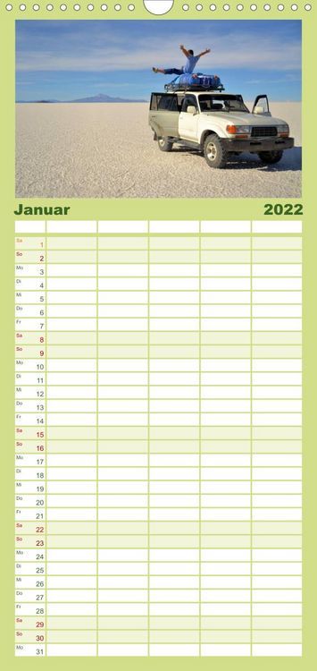 Produktbild: Familienplaner Backpacker um die Welt (Wandkalender 2022 , 21 cm x 45 cm, hoch)