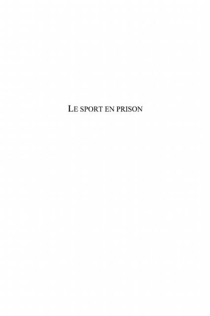 Produktbild: Sport en prison le