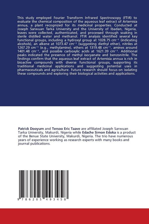 Produktbild: CHEMICAL COMPOSITION OF ARTEMISIA ANNUA LEAF EXTRACT