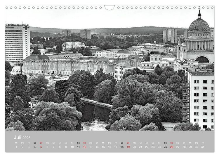 Produktbild: Potsdam schwarz auf wei&szlig; (Wandkalender 2026 DIN A3 quer), CALVENDO Monatskalender