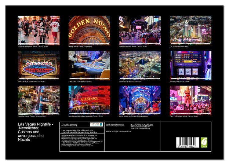 Produktbild: Las Vegas Nightlife - Neonlichter, Casinos und unvergessliche N&auml;chte (Wandkalender 2026 DIN A3 quer), CALVENDO Monatskalender