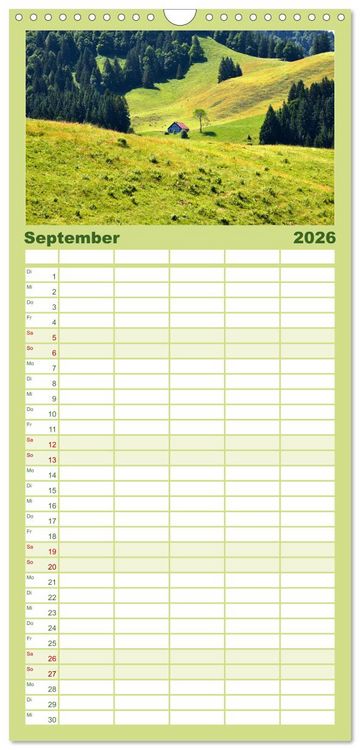 Produktbild: Familienplaner 2026 - Erlebe mit mir das Allg&auml;u mit 5 Spalten (Wandkalender, 21 x 45 cm) CALVENDO