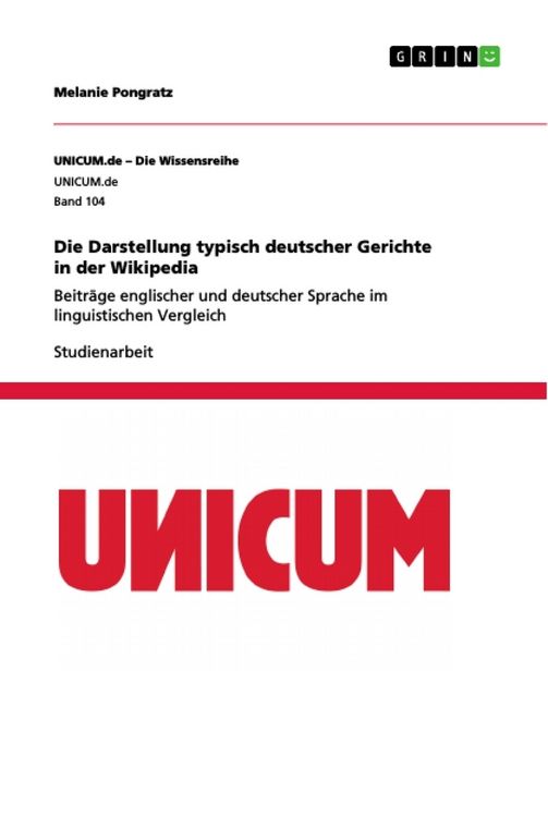 Produktbild: Die Darstellung typisch deutscher Gerichte in der Wikipedia