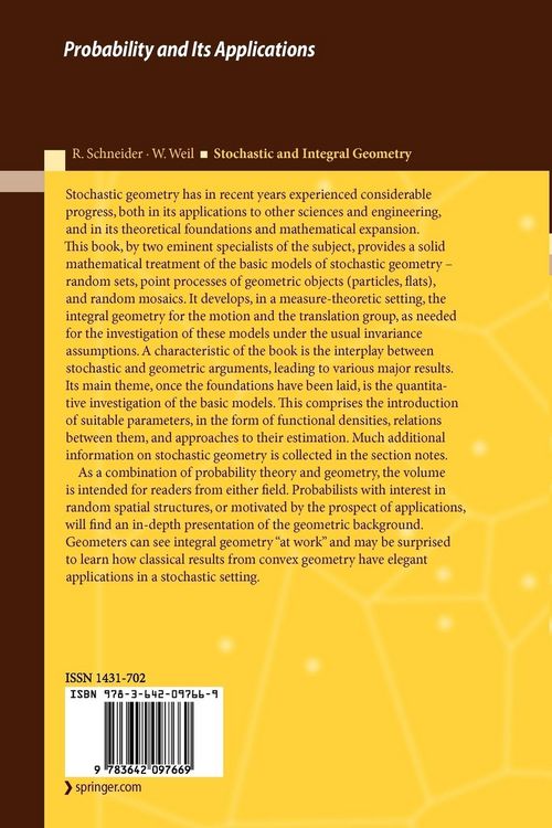 Produktbild: Stochastic and Integral Geometry