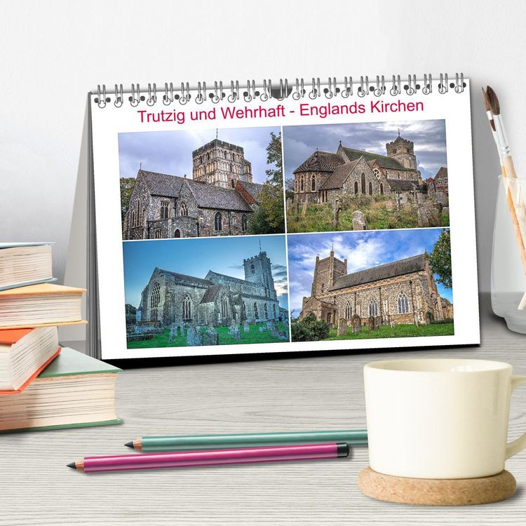 Produktbild: Trutzig und Wehrhaft - Englands Kirchen (Tischkalender 2026 DIN A5 quer), CALVENDO Monatskalender