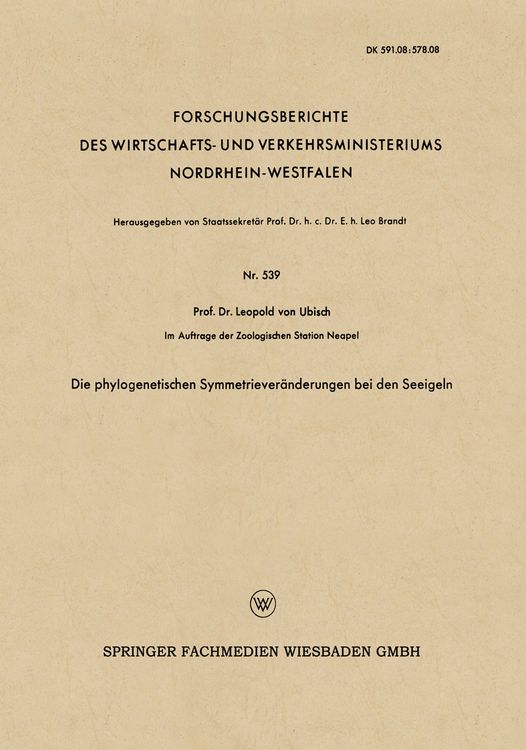 Produktbild: Die phylogenetischen Symmetriever&auml;nderungen bei den Seeigeln