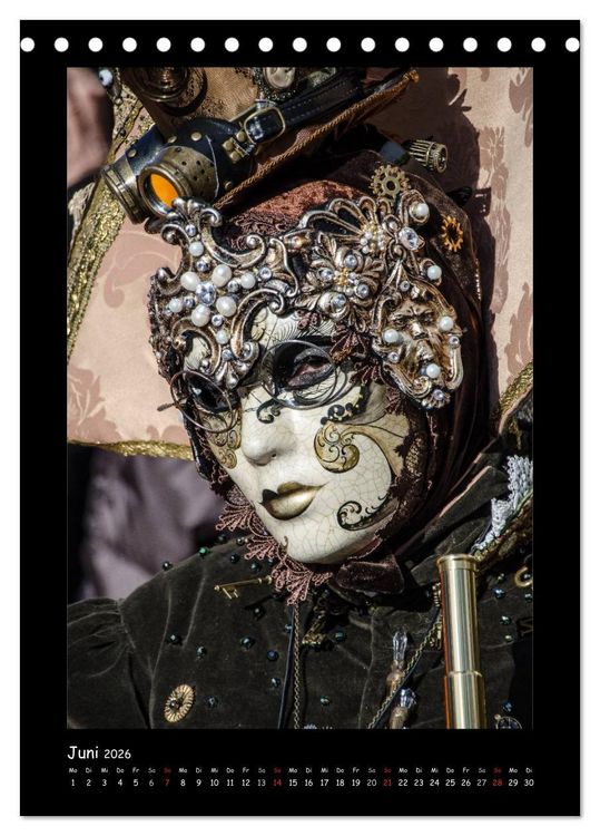 Produktbild: Venezianische Masken HALLia VENEZia Schw&auml;bisch Hall (Tischkalender 2026 DIN A5 hoch), CALVENDO Monatskalender