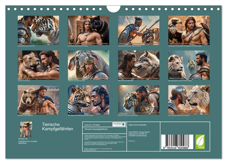 Produktbild: Tierische Kampfgef&auml;hrten (Wandkalender 2026 DIN A4 quer), CALVENDO Monatskalender