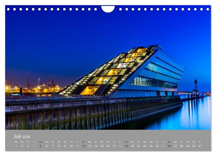 Produktbild: Hamburger Hafen - Im Zauber der Nacht (Wandkalender 2026 DIN A4 quer), CALVENDO Monatskalender
