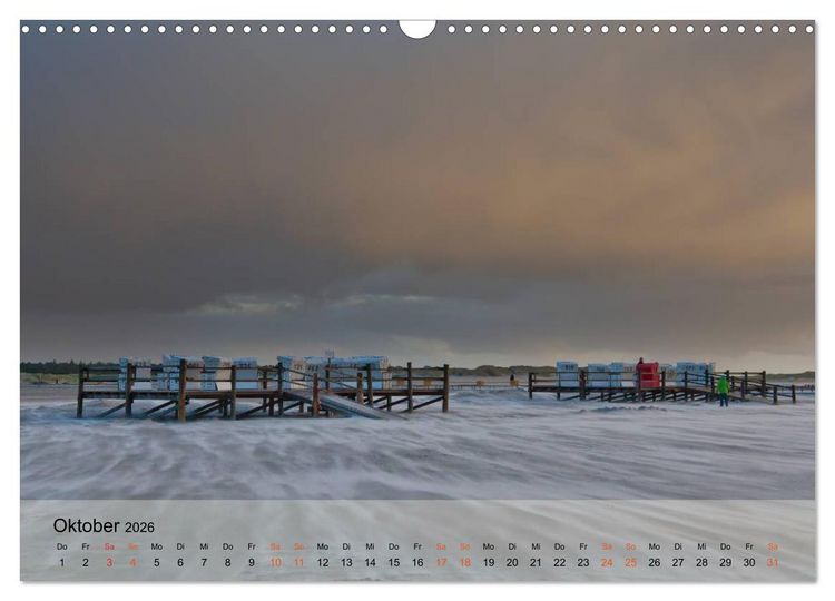 Produktbild: am strand von SANKT PETER-ORDING (Wandkalender 2026 DIN A3 quer), CALVENDO Monatskalender