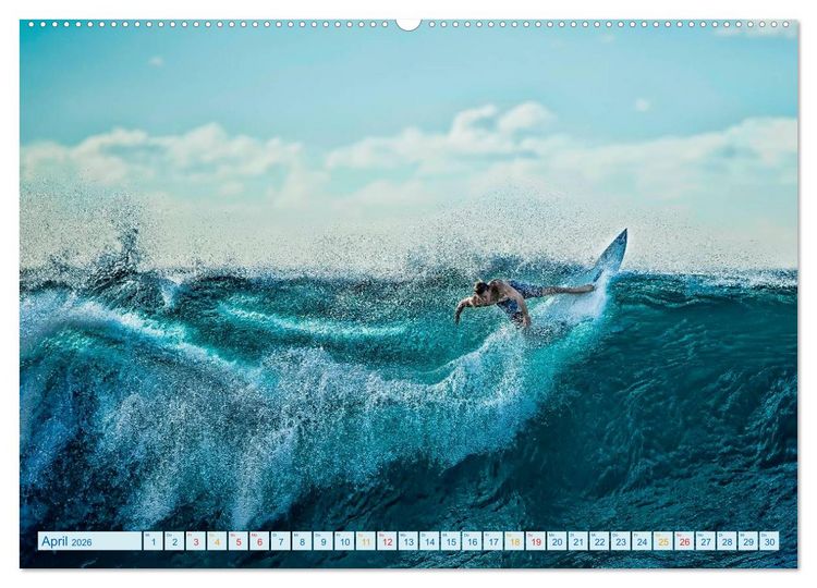 Produktbild: Surfen - Wasser, Wind und coole Typen (hochwertiger Premium Wandkalender 2026 DIN A2 quer), Kunstdruck in Hochglanz