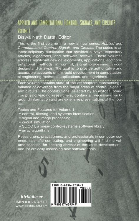 Produktbild: Applied and Computational Control, Signals, and Circuits
