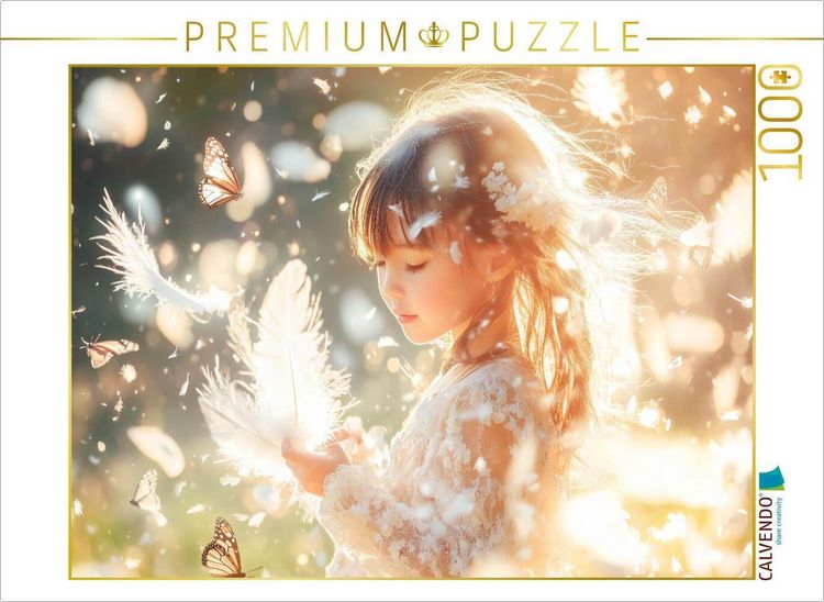 Produktbild: CALVENDO Puzzle Im Wind tanzt ein Geheimnis, das nur Kinderherzen h&ouml;ren | 1000 Teile Lege-Gr&ouml;&szlig;e 64x48cm Foto-Puzzle f&uuml;r gl&uuml;ckliche Stunden