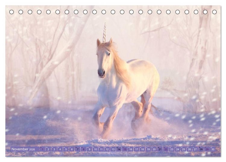 Produktbild: Einhorn Welt - vertr&auml;umte Einhornbilder (Tischkalender 2026 DIN A5 quer), CALVENDO Monatskalender